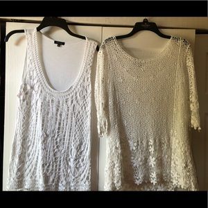 Pair of white lace tops both XL (2 for 1 price)!